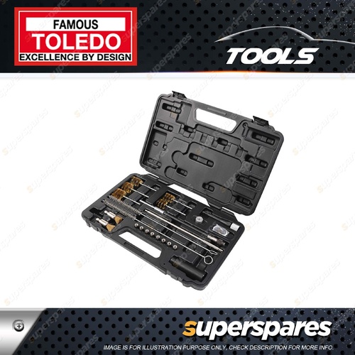 Toledo Diesel Injector Port Cleaning Kit - Brushes and Attachments for Cleaning