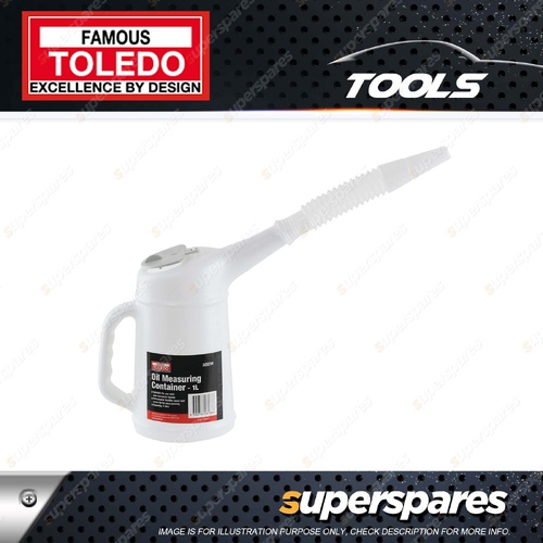 Toledo Oil Measuring Container Clip Lid - 1L Dual Scale Litres and Quarts