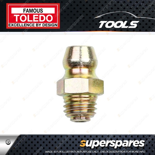 Toledo Grease Nipple Steel - 10mm x 1.0mm Taper Thread Short Straight Pack of 6