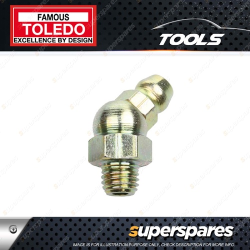 Toledo Grease Nipple Steel - 10mm x 1.0mm Taper Thread Short 45Deg Pack of 5