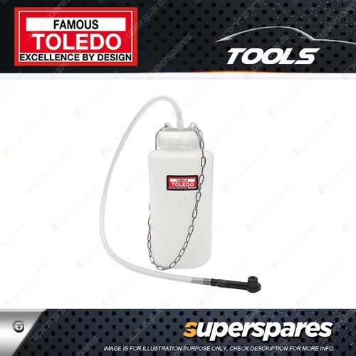 Toledo Heavy Duty Brake Bleeder Bottle - 1L 420mm Features Handy Hang Hook