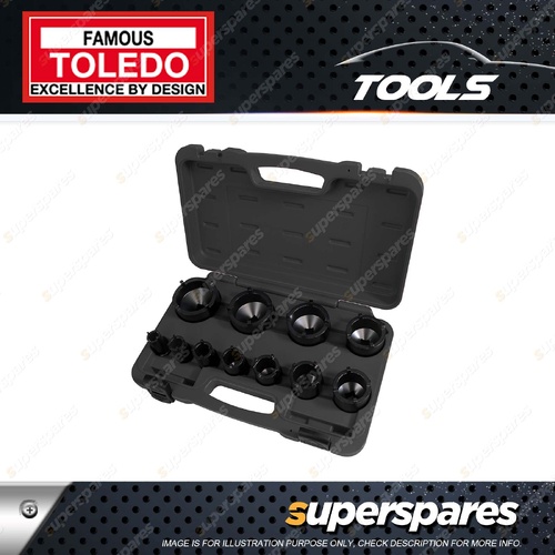 Toledo Lock Nut Socket Set 4 Pin External - Made of Chrome Vanadium Steel
