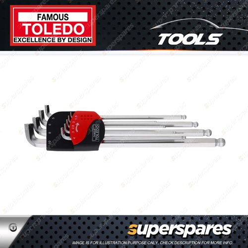 Toledo Hex Key Set Ball Point Stubby Metric - Constructed from SNCM-V Steel