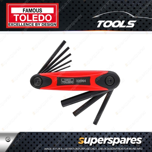 Toledo Hex Key Folding Set Metric - Constructed of Heavy Duty CR-V Steel