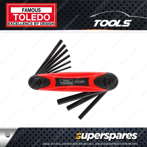 Toledo Hex Key Folding Set Imperial - Constructed of Heavy Duty CR-V Steel