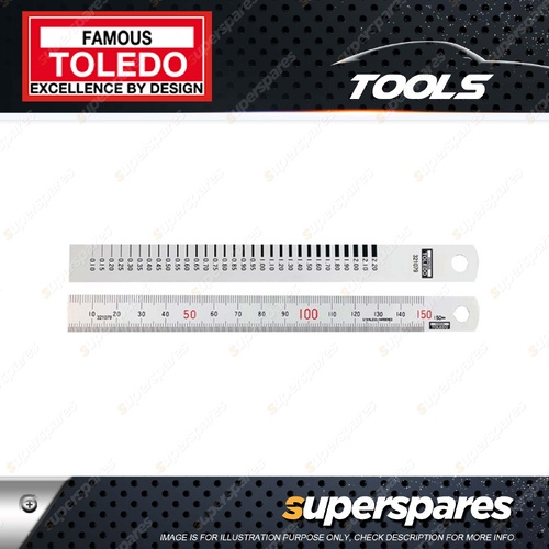 Toledo Rule & Crack Measure - Length 150mm High Grade Stainless Steel Metric