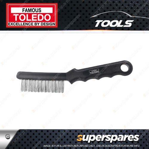 Toledo 220mm Cleaning Brush Steel - Ergonomic Handle with Contoured Grip