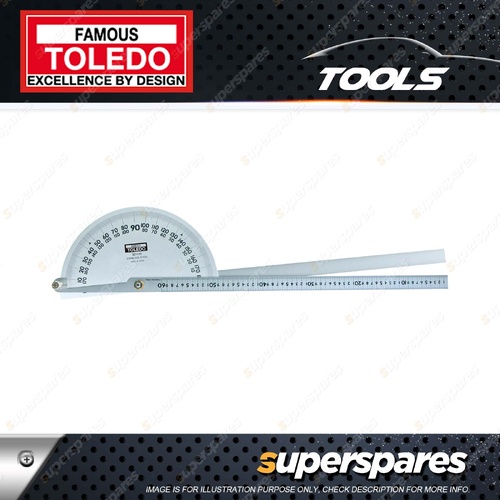 Toledo 600mm Protractor 180 Degree - Professional Stainless Steel Double Blade
