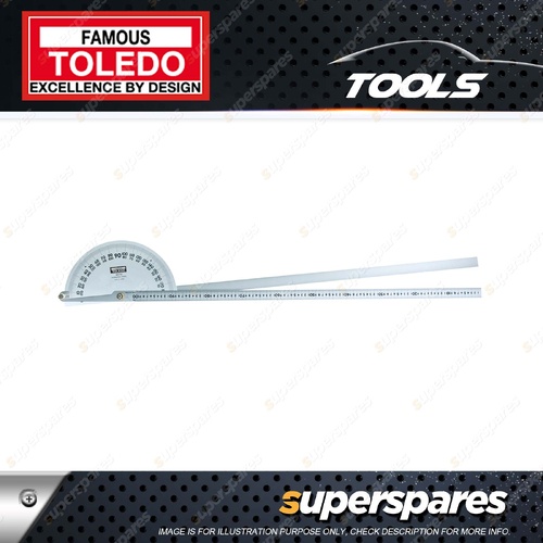 Toledo 1000mm Protractor 180 Degree - Professional Stainless Steel Double Blade