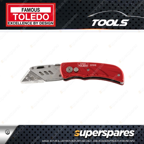 Toledo 155mm Utility Knife - Ergonomic Handle Includes 3 Spare Blades