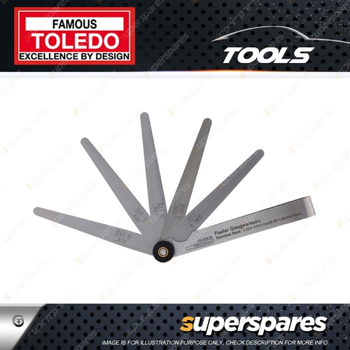 Toledo Precision Feeler Gauge 5 Blade Tapered - Metric & Imperial 0.10-0.30mm