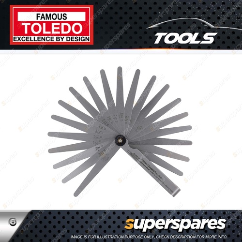 Toledo Precision Feeler Gauge 20 Blade Tapered - Metric&Imperial Stainless Steel