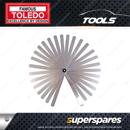Toledo Precision Feeler Gauge 28 Blade Straight - Metric 0.05 - 1.00mm