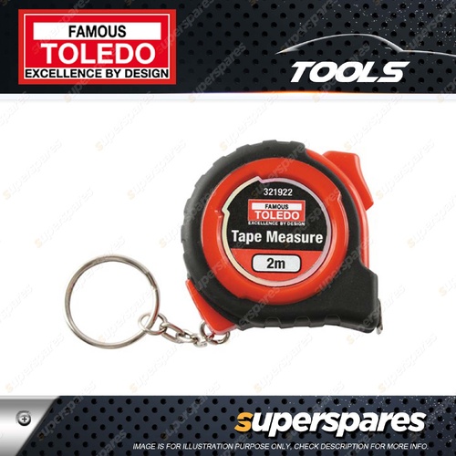 Toledo Tape Measure Metric 2 Metre Single Sided - Shock Resistant ABS Casing