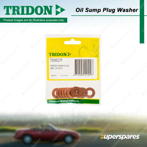 Tridon Oil Sump Plug Washer Trade Packs - 10 Copper Washers Suits M10