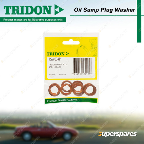 Tridon Oil Sump Plug Washer Trade Packs - 10 Copper Washers Suits 3/8 BSPP