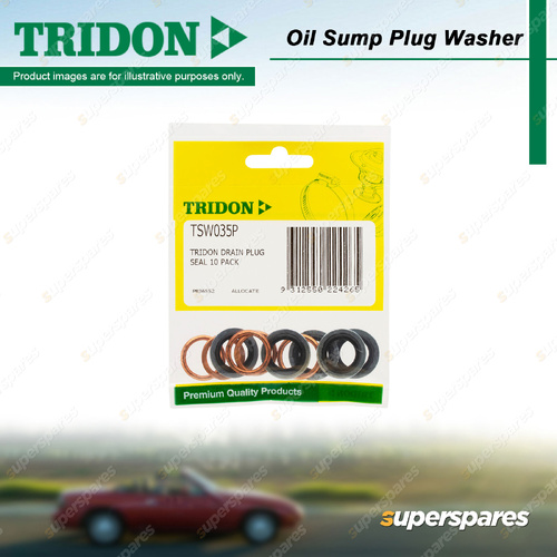 Tridon Oil Sump Plug Washer - 10 Nitrile Rubber Hybrid Washers TSW035P