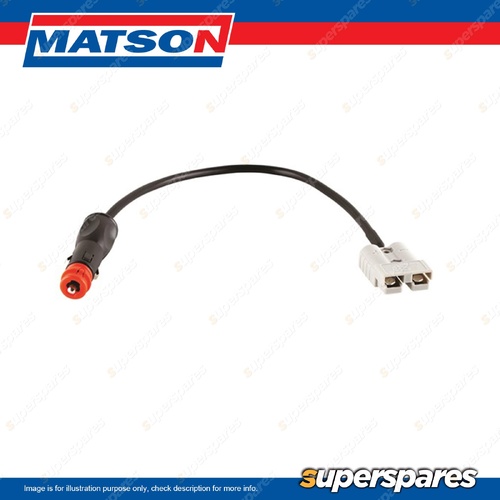 Matson 12V 10 Amp Accessory Cable - 50A Connector to Cigarette Plug Male
