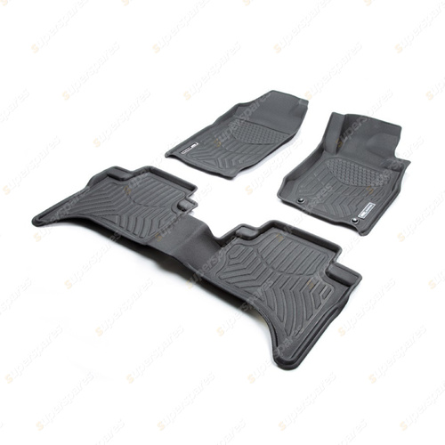 Front + Rear Trufit 3D Rubber Mats Maxtrac Series for Mitsubishi Triton MQ 15-17