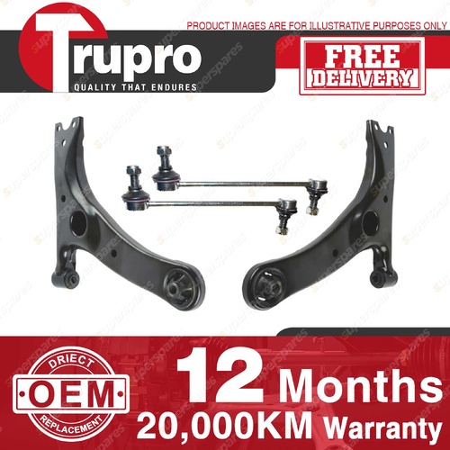 Trupro Front Lower Control Arm Sway Bar Link Kit for Toyota Prius NHW11R 01-03