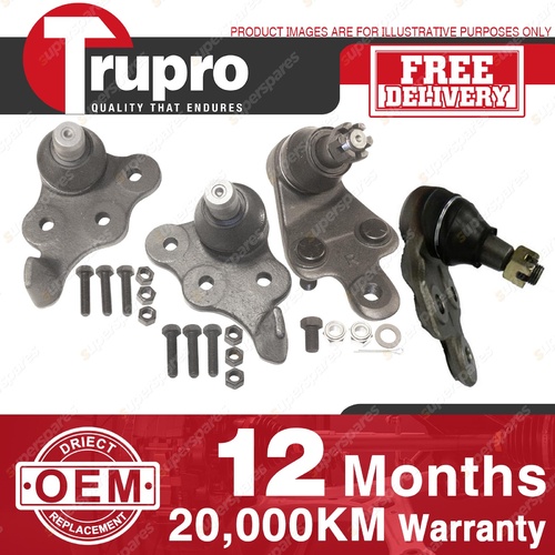 4 Pcs Trupro Lower+upper Ball Joints for TOYOTA COMMERCIAL KLUGER MCU20R 03-on