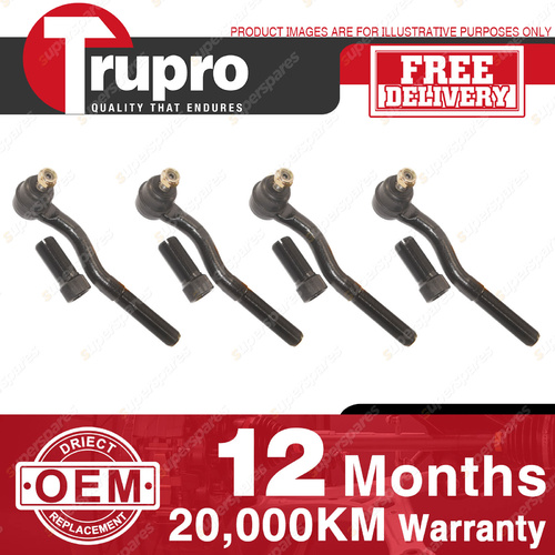 4 Pcs Trupro Outer Inner Tie Rod Ends for NISSAN DATSUN 280C P430 SERIES 6/79-84