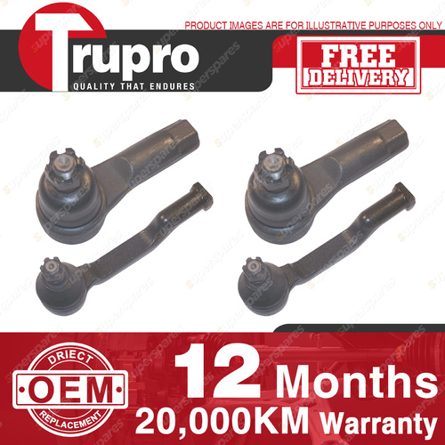 4x Trupro Outer Inner Tie Rod Ends for Ford Courier SG UF PE Raider 2.6L 87-02