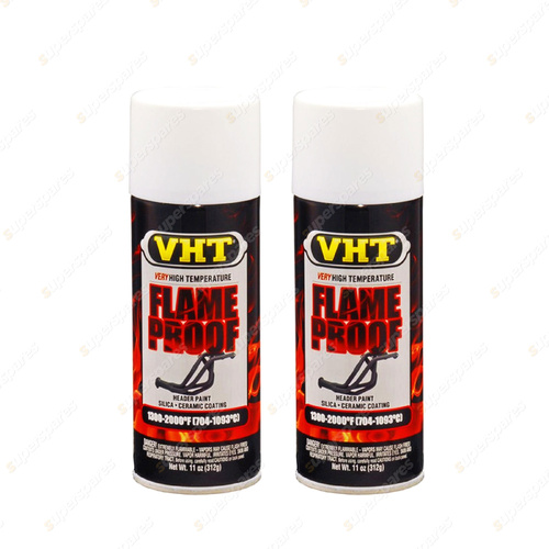 2 x VHT Flame Proof High Heat Header And Exhaust Spray Paint White Primer SP118