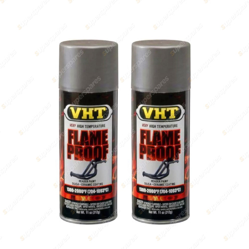 2 x VHT Flame Proof High Heat Header And Exhaust Spray Paint Nu-Cast Grey SP998