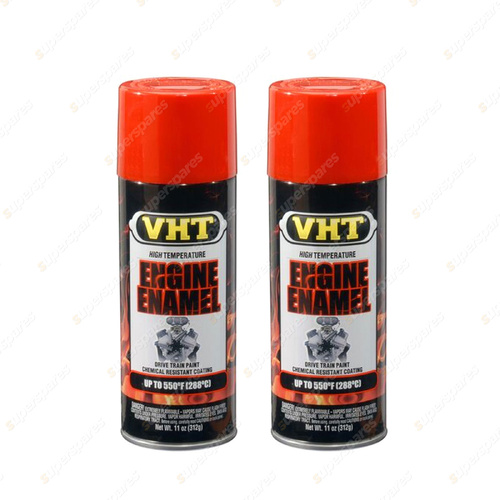 2 x VHT Engine Enamel High Temperature Spray Paint for Chevy Orange SP123