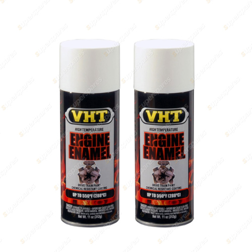 2 x VHT Engine Enamel High Temperature Auto Spray Paint 312g White SP129