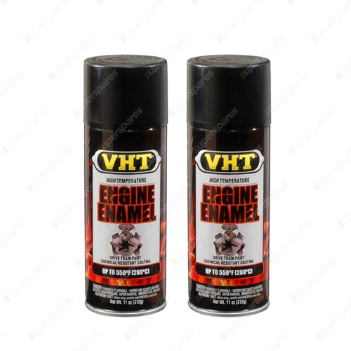 2 x VHT Engine Enamel High Temperature Auto Spray Paint Flat Black SP130