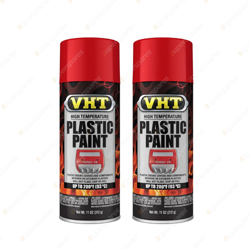 2 x VHT High Temperature Engine Cover & Shrouds Plastic Paint Gloss Red SP821