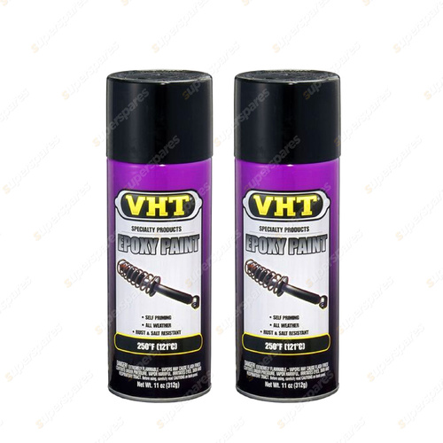 2 x VHT Epoxy Paint for Suspension & Kick Panels Gloss Black SP650