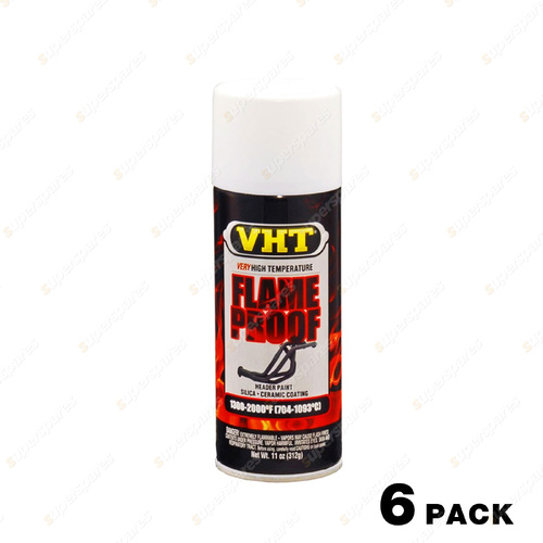 6 x VHT Flame Proof High Heat Header And Exhaust Spray Paint White Primer SP118
