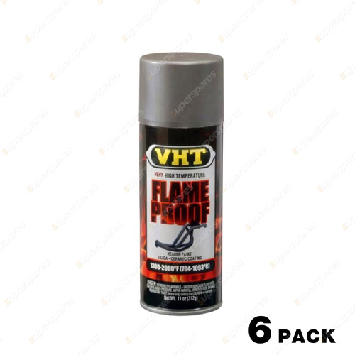 6 x VHT Flame Proof High Heat Header And Exhaust Spray Paint Nu-Cast Grey SP998