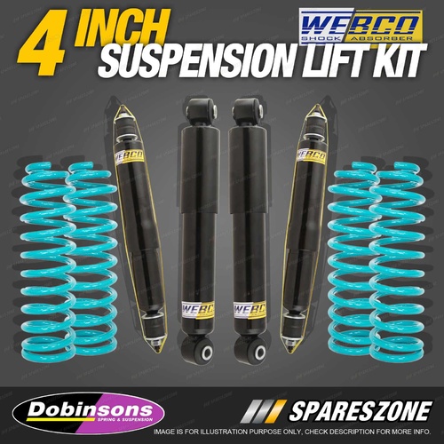 4" Lift Kit Webco Shocks Dobinsons Coil Springs for TOYOTA Landcruiser 80 105