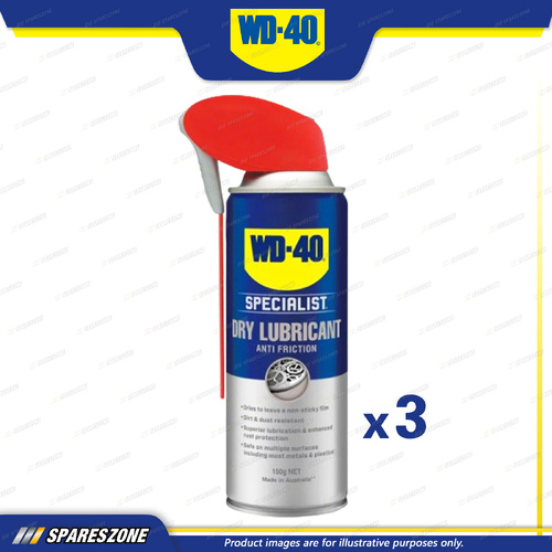 3 x WD-40 Specialist Dry Lubricant 150G - Dirt & Dust Resistant Lubrication