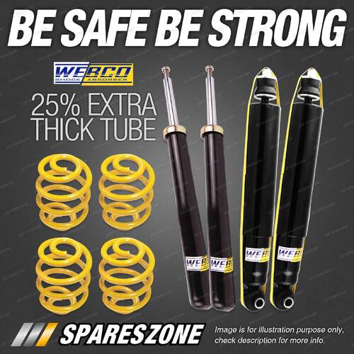 Front Rear Webco Shock Absorbers Lowered King Springs for BMW 3 Series E30 84-91