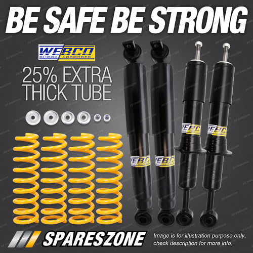Front + Rear Shock Absorbers Raised Springs for Great Wall Tank 300 2.0 Petrol