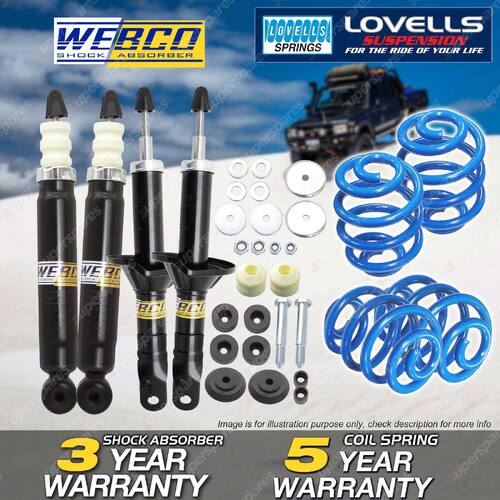 F + R Webco Shocks Lovells Sport Low Springs for Ford Fairlane NF NL LTD DF DL