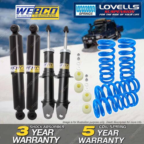 Front Rear Webco Shock Absorbers Lovells STD Springs for Ford Falcon BA BF 02-07