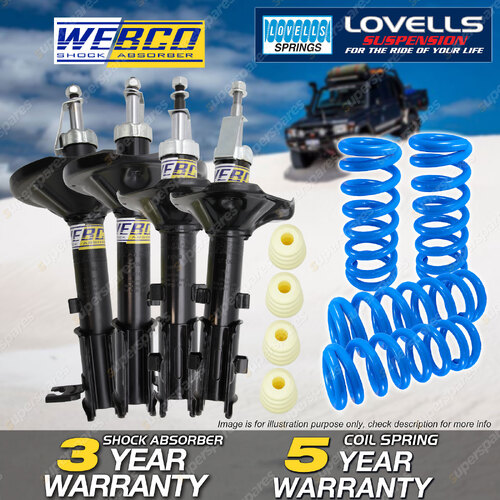 Front Rear Webco Shock Absorbers Lovells STD Springs for Hyundai Excel X3 Series