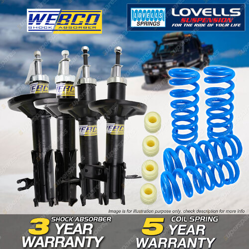 Front Rear Webco Shock Absorbers Lovells STD Springs for Ford Laser Meteor KJ KL