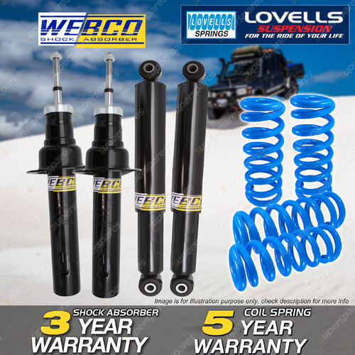 Front Rear Webco Shock Absorber Lovells Raised Spring for Jeep Grand Cherokee WH