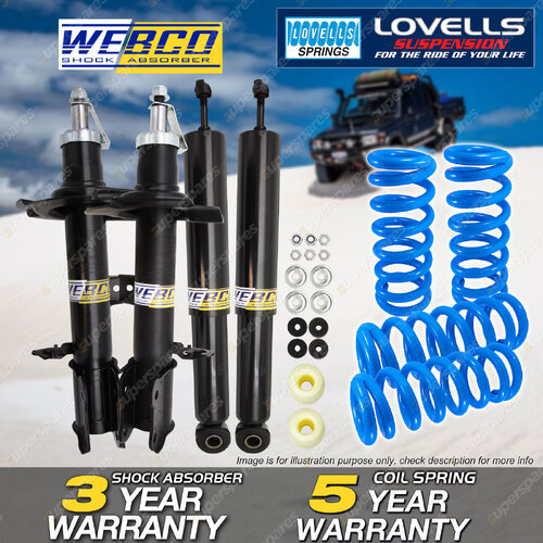 Front Rear Webco Shock Absorbers Lovells STD Springs for Ford Escape BA ZA ZB