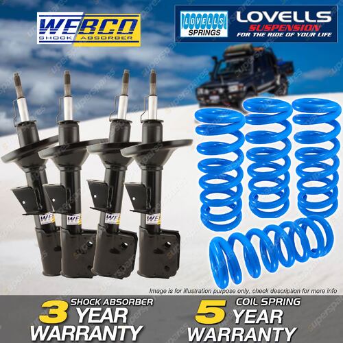 Front Rear Webco Shock Absorbers Lovells STD Spring for Toyota Camry SDV10 93-97