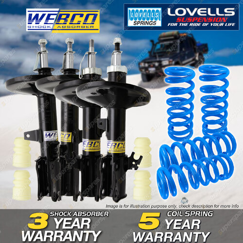 Front Rear Webco Shock Absorbers Lovells STD Springs for Lexus ES300 MCV20 MCV21