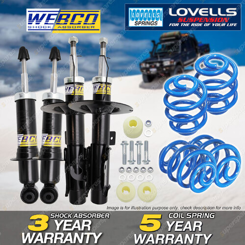 Front Rear Webco Shock Absorbers Sport Low Springs for Holden Commodore VF Ute