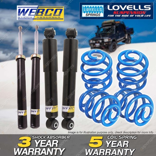 Front + Rear Shock Absorbers Lovells Super Low Springs for Holden Calibra YE 2.5
